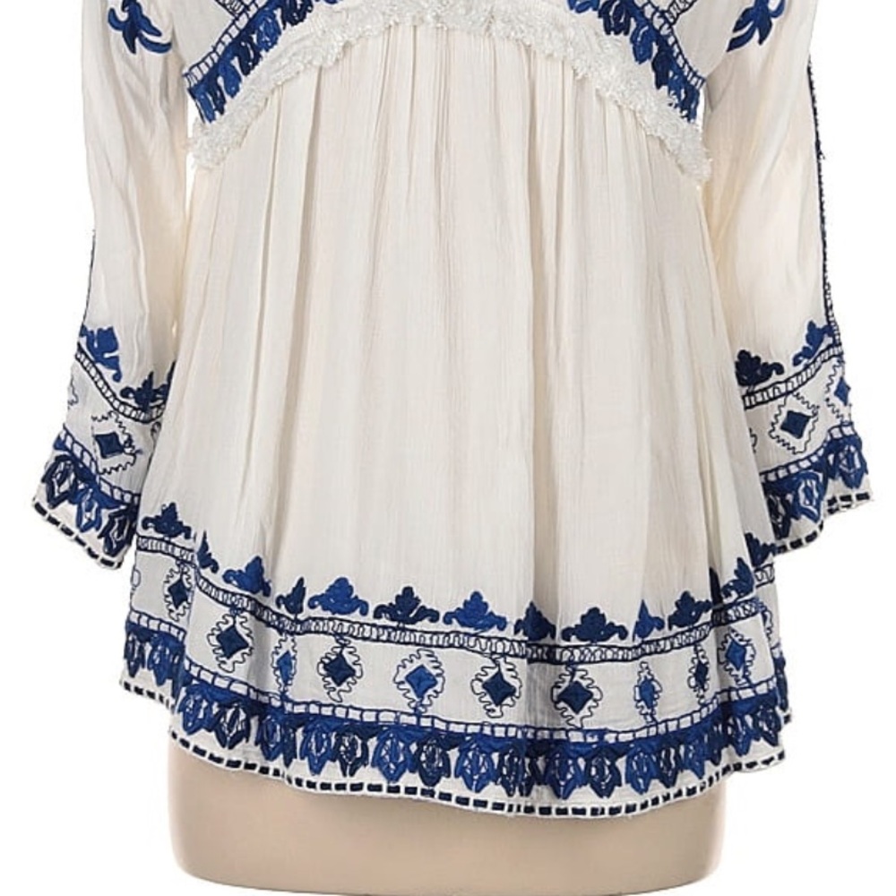 NWT Trafaluc Zara Ecru Embroidered Swing Jacket - Picture 8 of 11